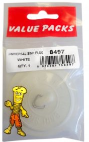 (image for) FAST PAK VALUE PACKS UNIVERSAL SINK PLUGS WHITE - STD