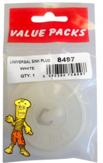 (image for) FAST PAK VALUE PACKS UNIVERSAL SINK PLUGS WHITE - STD