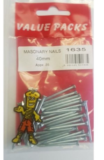 (image for) FAST PAK VALUE PACKS MASONARY NAILS - 40MM - 25S