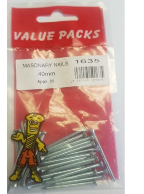 (image for) FAST PAK VALUE PACKS MASONARY NAILS - 40MM - 25S
