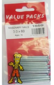 (image for) FAST PAK VALUE PACKS MASONARY NAILS - 3.0X60 - 15S