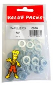 (image for) FAST PAK VALUE PACKS STEEL WASHERS ZINC - M8 - 40S