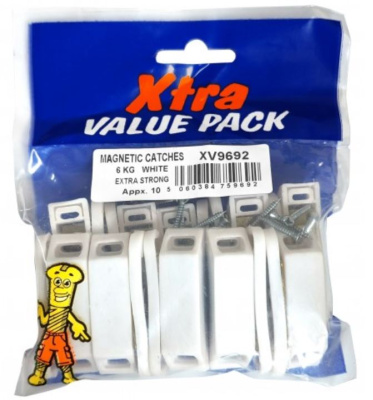 (image for) FAST PAK XTRA VALUE PACK MAGNETIC CATCHES WHITE EXTRA STRONG - 6KG - 10S