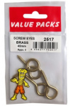 (image for) FAST PAK VALUE PACKS SCREW EYES BRASS - 45MM - 4S