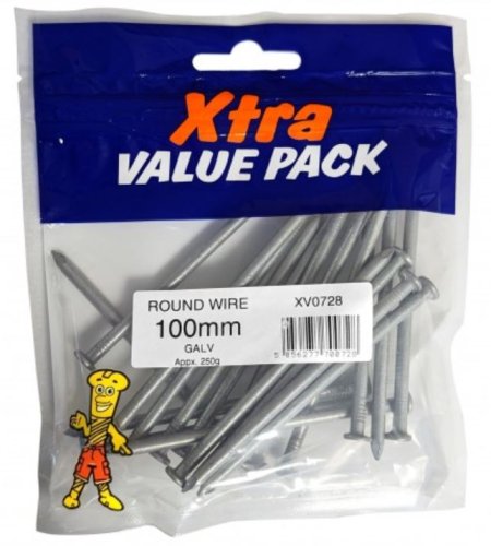 (image for) FAST PAK XTR AVALUE PACKS ROUND WIRE NAILS GALVANIZED - 250G