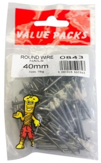 (image for) FAST PAK VALUE PACKS ROUND WIRE NAILS - 40MM- 120G