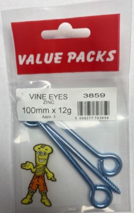 (image for) FAST PAK VALUE PACKS VINE EYES ZINC - 100X12G -3S