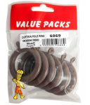 (image for) FAST PAK VALUE PACKS CURTAIN POLE RINGS MEDIUM WOOD - 56MM - 6S