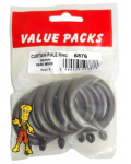(image for) FAST PAK VALUE PACKS CURTAIN POLE RINGS DARK WOOD - 56MM -6S