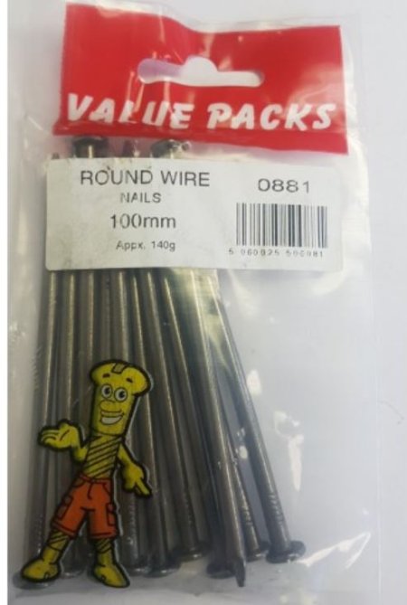 (image for) FAST PAK VALUE PACKS ROUND WIRE NAILS - 100MM - 120G
