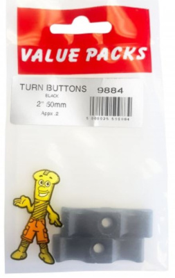(image for) FAST PAK VALUE PACKS TURN BUTTONS BLACK - 50MM/2INCH - 2S