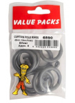 (image for) FAST PAK VALUE PACKS CURTAIN POLE RINGS SILVER - 45MMX19MM - 8S