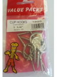 (image for) FAST PAK VALUE PACKS CUP HOOKS CHROMED - 1&1/4INCH 30MM - 10S