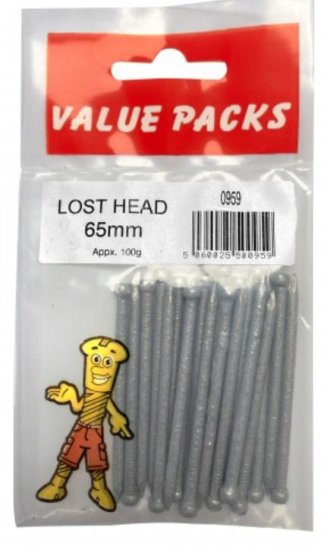 (image for) FAST PAK VALUE PACKS LOST HEAD NAILS - 65MM - 100G