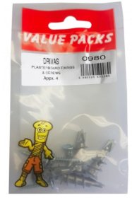 (image for) FAST PAK VALUE PACKS ALLOY DRIVA PLASTERBOARD FIXINGS - 4S