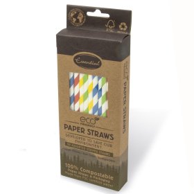 (image for) ESSENTIAL PAPER STRAWS STRIPE ASSORTED COLORS - 50S