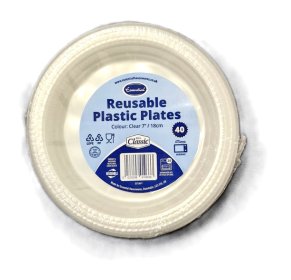 (image for) ESSENTIAL PLASTIC PLATE CLEAR 40S - 7""