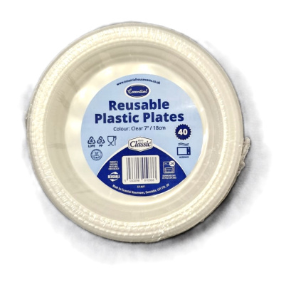 (image for) ESSENTIAL PLASTIC PLATE CLEAR 40S - 7\"\"