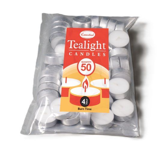 (image for) ESSENTIAL TEALIGHT CANDLES WHITE - 4HRS