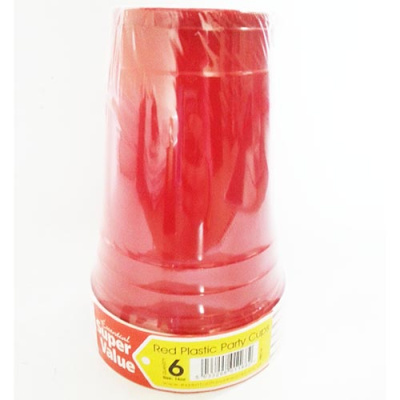 (image for) SUPER VALUE PARTY CUP RED 6S - 16oz