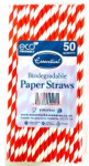 (image for) ESSENTIAL PAPER STRAWS RED STRIPE - 50S