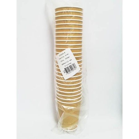 (image for) ESSENTIAL PAPER CUP RIPPLE BROWN 25S - 12oz