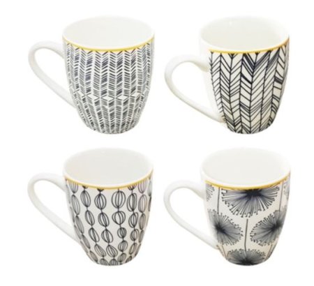 (image for) B/WHITE PATTERN MUG 9.5X8.5