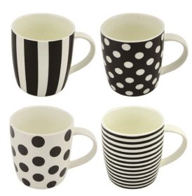 (image for) B/WHITE PATTERN MUG 9.5X8.5