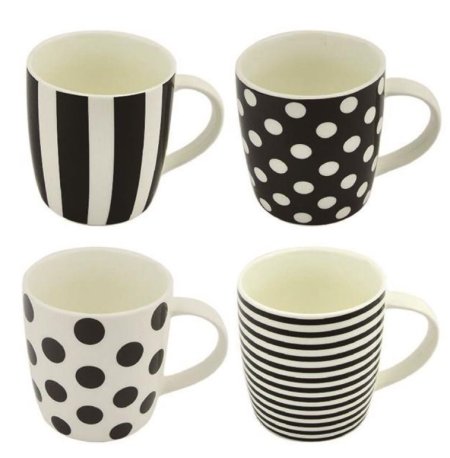 (image for) B/WHITE PATTERN MUG 9.5X8.5