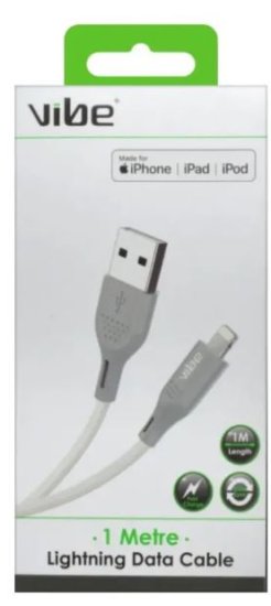 (image for) VIBE IPHONE CHARGER CABLE USB 1 METRE