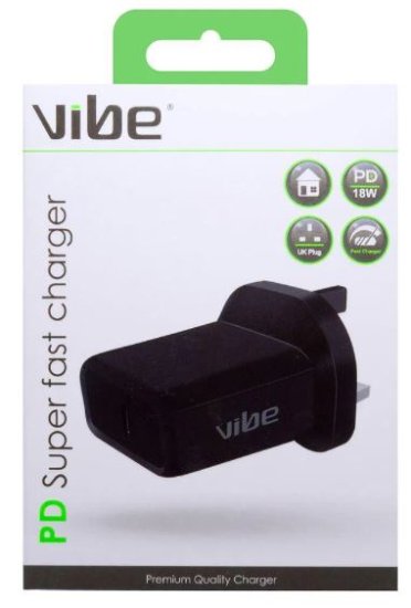 (image for) VIBE PD Mains + Type-C to Type-C Cable BLACK