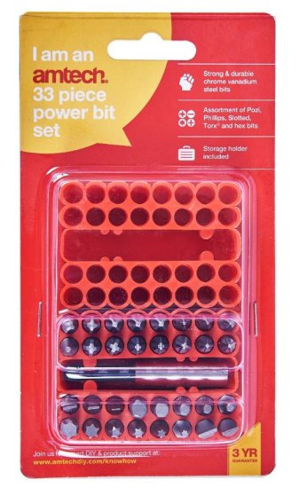 (image for) AMTECH POWER BIT SET-33PC