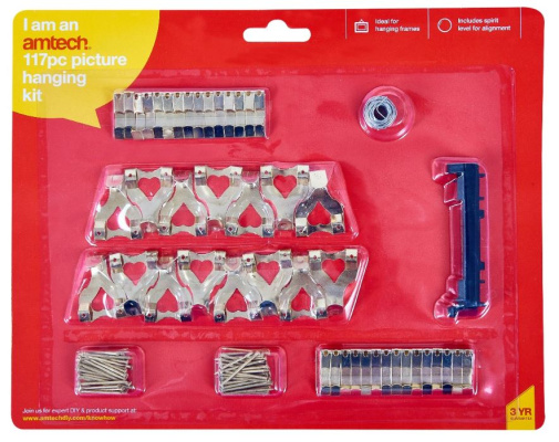 (image for) AMTECH PICTURE HANGING KIT-117PC