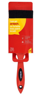 (image for) AMTECH NO BRISTLE LOSS PAINT BRUSH SOFT GRIP -75MM