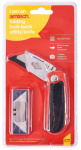 (image for) AMTECH FOLDING LOCK-BACK UTILITY KNIFE WITH 5 BLADE