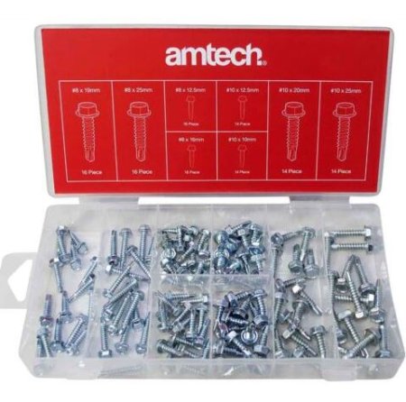 (image for) AMTECH SELF DRILLING SCREW SET -120PC