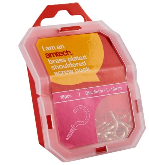 (image for) AMTECH SHOULDER SCREW HOOK -18PC