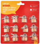 (image for) AMTECH BRASS PADLOCK SET WITH 2 KEYS-20MM