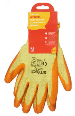 (image for) AMTECH LATEX PALM COATED GLOVES -MEDIUM