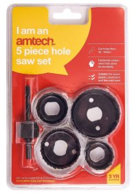 (image for) AMTECH CIRCULAR HOLE SAW SET-5PC
