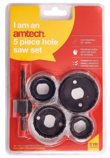 (image for) AMTECH CIRCULAR HOLE SAW SET-5PC