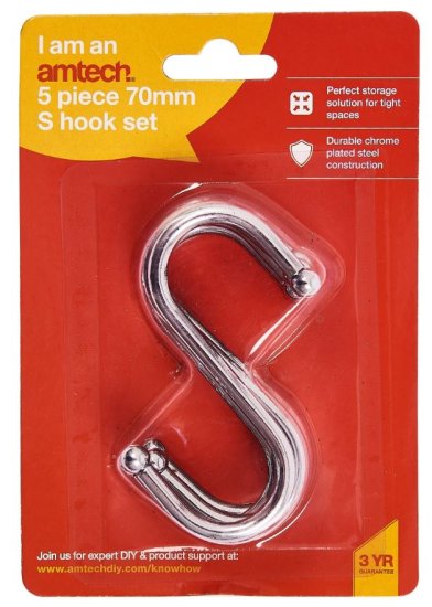 (image for) AMTECH S-HOOK SET-5PC
