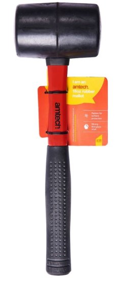 (image for) AMTECH BLACK RUBBER MALLET WITH FIBREGLASS SHAFT-160Z