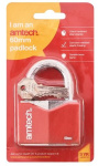 (image for) AMTECH RHOMBIC CHROME PLATED IRON PADLOCK RED-60MM