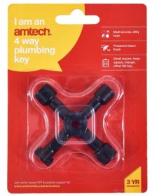 (image for) AMTECH 4-WAY PLUMBING KEY-STD