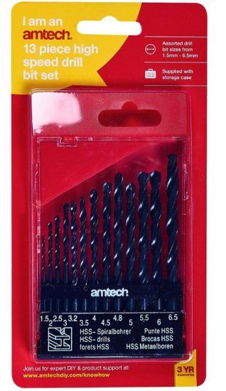 (image for) AMTECH HIGH SPEED STEEL DRILL SET-SMALL