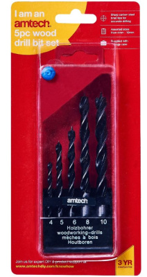(image for) AMTECH WOOD DRILL BIT SET-5PC