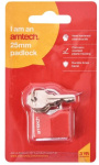 (image for) AMTECH RHOMBIC CHROME PLATED IRON PADLOCK RED-25MM