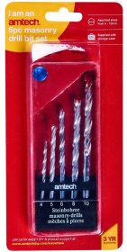 (image for) AMTECH MASONRY DRILL BIT SET-5PC