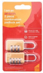 (image for) AMTECH COMBINATION PADLOCK SET -2PC